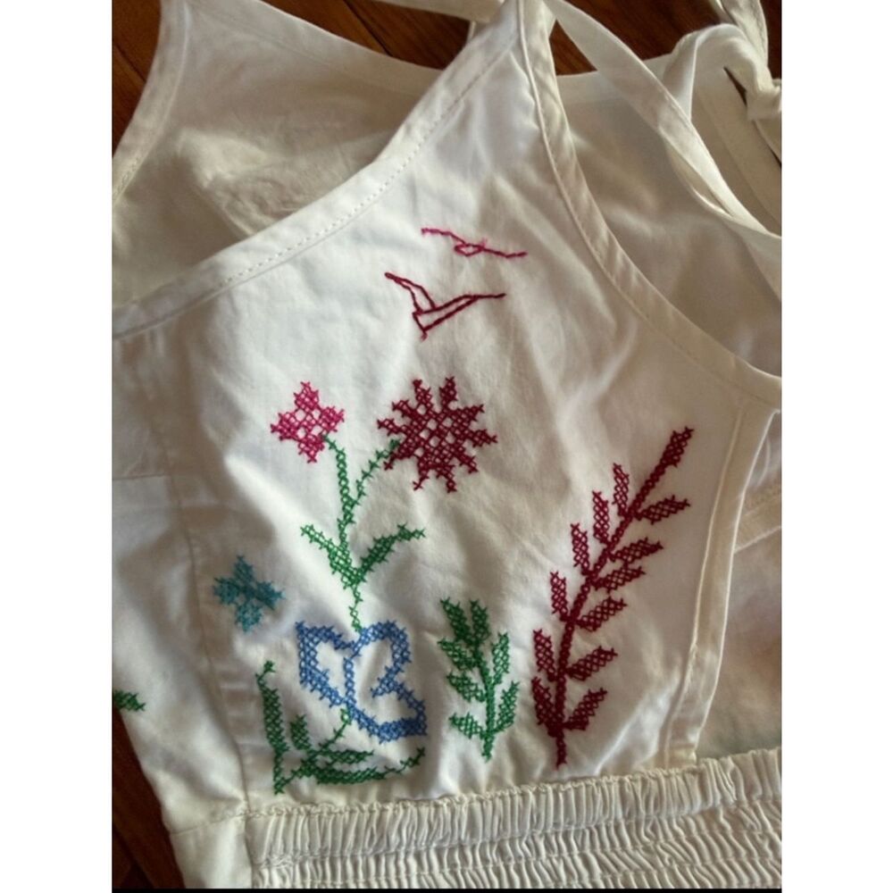 New By Anthropologie Cross-Stitch Embroidered Playsuit Size M - Picture 8 of 10